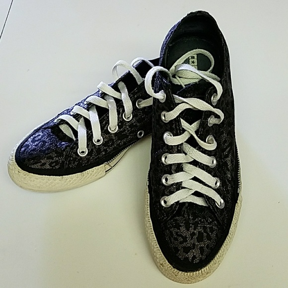 CONVERSE ALL STAR BLACK LEOPARD SPOTS - Picture 1 of 8